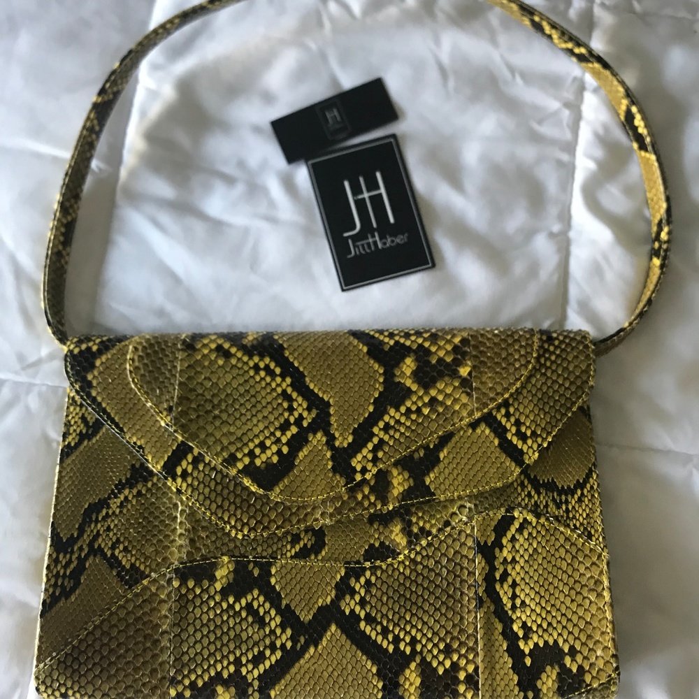 Jill Haber REAL Yellow Snakeskin Python Bag
